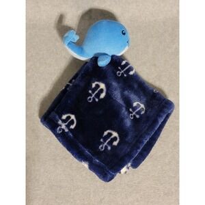 HB Hudson Baby Whale Anchor Nautical Plush Navy Blue Lovey Security Blanket